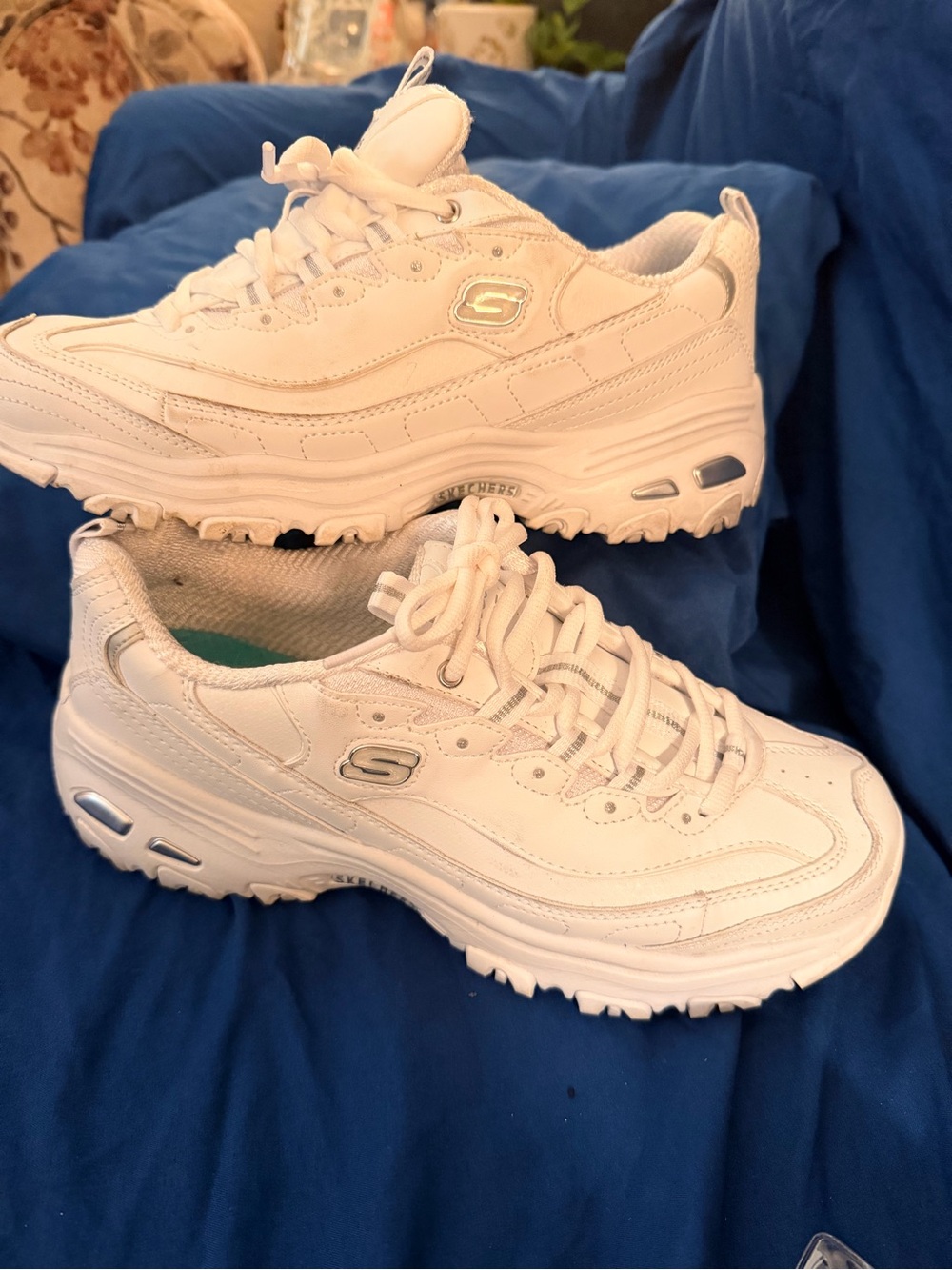 Skechers Women's White Chunky Platform Sneakers